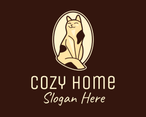 Happy Cat Portrait logo design