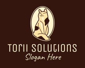 Happy Cat Portrait logo design