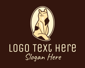Emblem - Happy Cat Portrait logo design