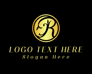 Script - Classy Golden Letter R logo design