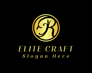 High Quality - Classy Golden Letter R logo design