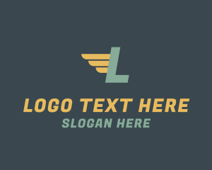 League - Delivery Wings Lettermark logo design