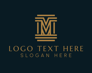 Vc Firm - Professional Construction Pillar Letter M logo design