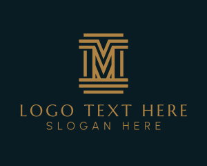 Pillar - Professional Construction Pillar Letter M logo design