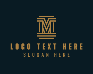 Financial - Professional Construction Pillar Letter M logo design