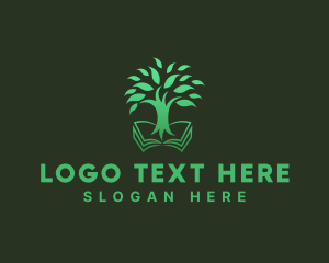 Growth - Learning Book Tree logo design
