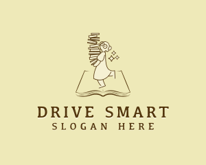 Smart Woman Librarian logo design