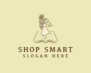 Smart Woman Librarian logo design