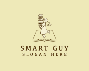 Smart Woman Librarian logo design