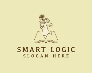 Smart Woman Librarian logo design