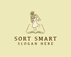 Smart Woman Librarian logo design