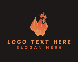 Barbecue - Fire Rooster Grill logo design