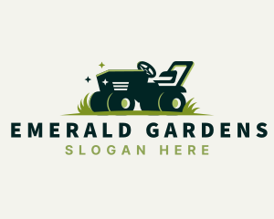 Lawn Mower Grass Cutter logo design