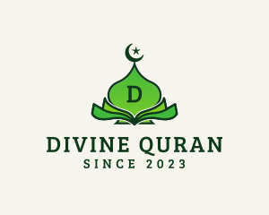 Quran - Moon Star Mosque Temple logo design