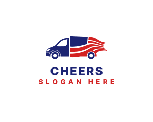 United States - American Flag Logistics logo design