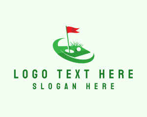 Golf Flag - Golf Course Sports logo design