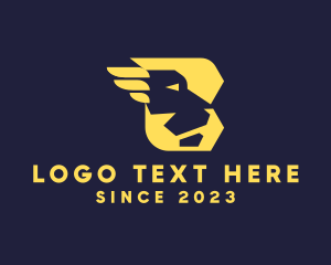 Courier - Modern Wings Lion Letter B logo design