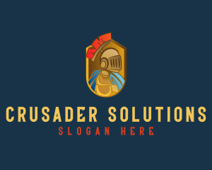 Crusader - Soldier Knight Shield logo design