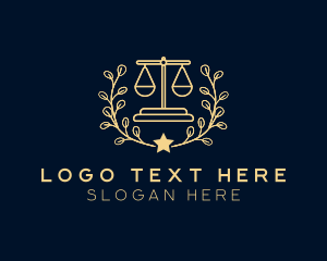 Courthouse - Justice Scale Wreath logo design