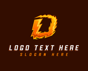 Power - Lightning Bolt Letter D logo design