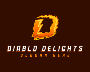 Lightning Bolt Letter D logo design