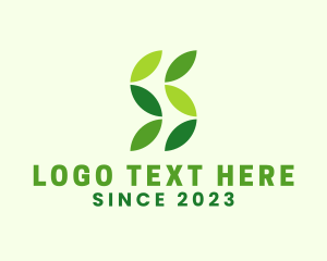 Lawn Care - Green Letter S Leaf logo design