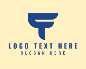 Stroke - Blue Asian T logo design
