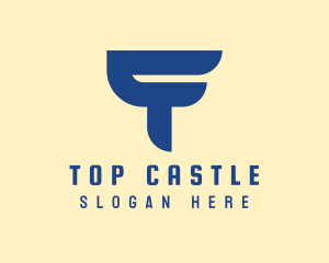 Blue Asian T logo design