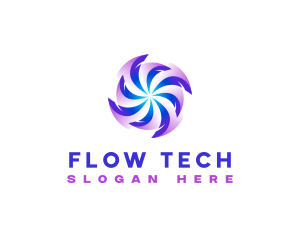 Flow - Wind Flow Exhaust logo design