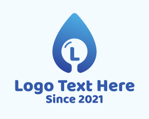 Blue Droplet Lettermark Logo