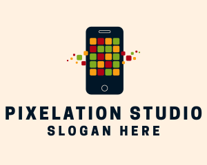 Pixelation - Smartphone Messaging Technology logo design