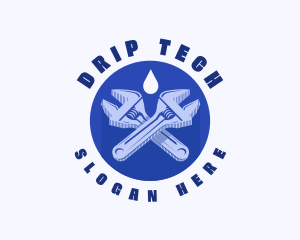 Leak - Wrench Plumbing Repair logo design