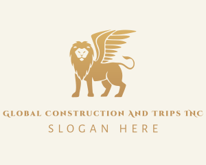 Lion - Gold Creature Griffin logo design