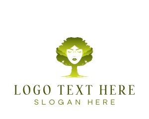 Organic - Woman Eco Tree logo design