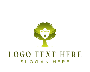 Yoga - Woman Eco Tree logo design