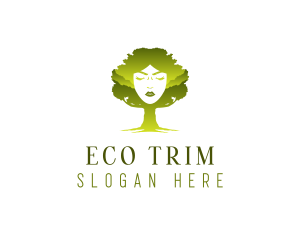 Woman Eco Tree logo design