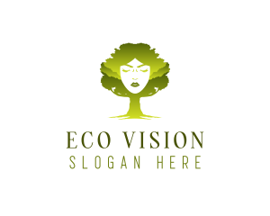 Woman Eco Tree logo design