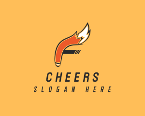 Orange Fox Tail Letter F Logo