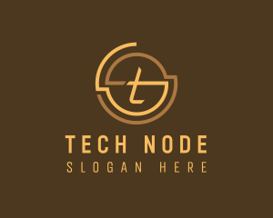 Modern Tech Letter T logo design