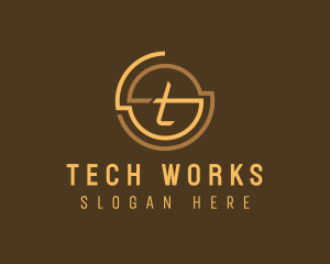 Modern Tech Letter T logo design