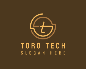 Modern Tech Letter T logo design