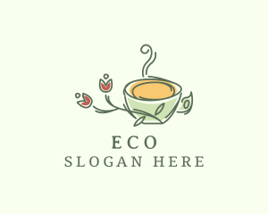 Herbal - Floral Tea Cup logo design