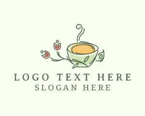 Hand Drawn - Floral Tea Cup logo design