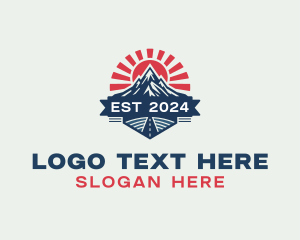 Hiker - Mountain Summit Road logo design