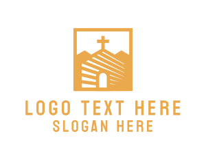 Shrine - Golden Church Chapel logo design