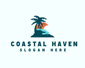 Sunset Island Beach  logo design