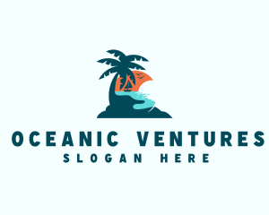 Sunset Island Beach  logo design