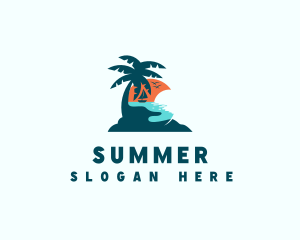 Sunset Island Beach  logo design