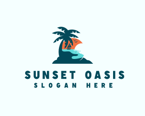 Sunset Island Beach  logo design