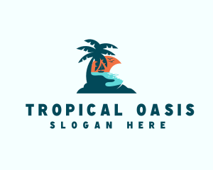 Sunset Island Beach  logo design